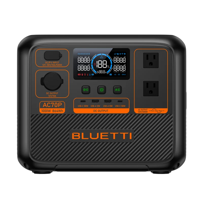 Bluetti Premium Series AC70P Portable Power Station - 864Wh