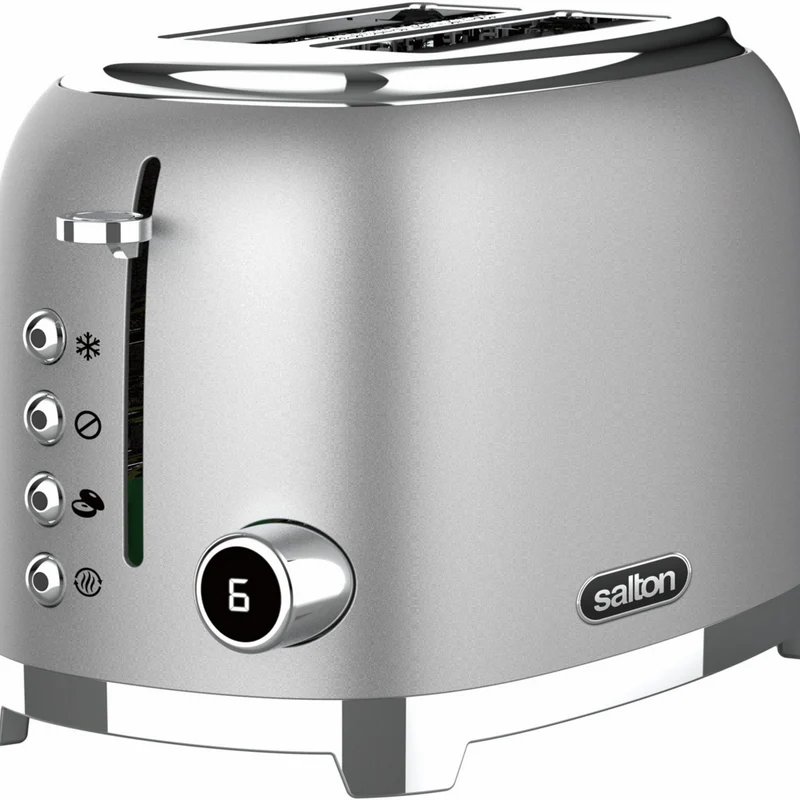 Salton NuRetro Digital 2 Slice Toaster - Metallic Silver