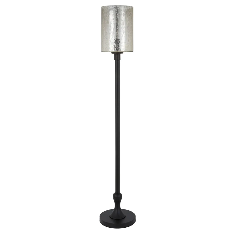 Hudson&Canal Numit 68.75" Tall Floor Lamp with Glass Shade - Blackened Bronze/Mercury Glass