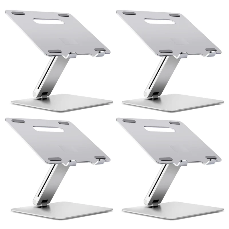 ShoppingAll Adjustable Ergonomic Laptop Stand Riser for Laptops Up to 17" - Silver - 4 Pack