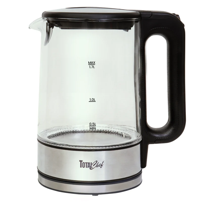 Total Chef - Bouilloire électrique en verre sans fil avec éclairage à DEL - 1,7 L