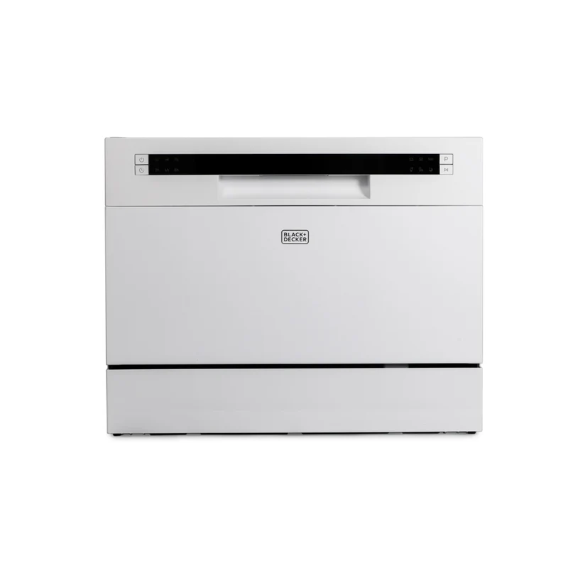 BLACK+DECKER - Lave-vaisselle de comptoir - 6 programmes de lavage - capacité de 6 couverts - blanc
