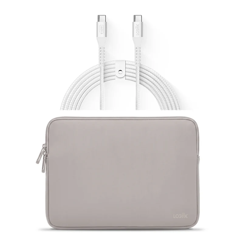 LOGiiX - Vibrance Neo Ensemble de housse avec câble USB-C vers USB-C - Argent