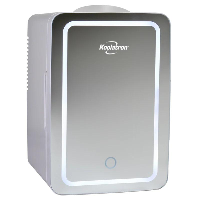 Koolatron Cosmetics Fridge with Makeup Mirror and LED Ring Light - 6 L
